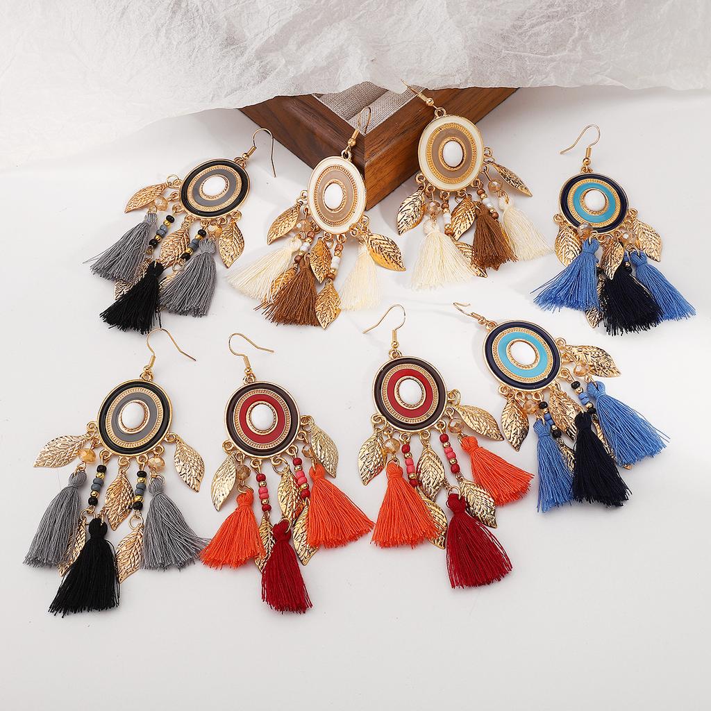 Women Bohemian Retro Ethnic Style Exotic Personality Fashion Long Tassel Earrings For Women