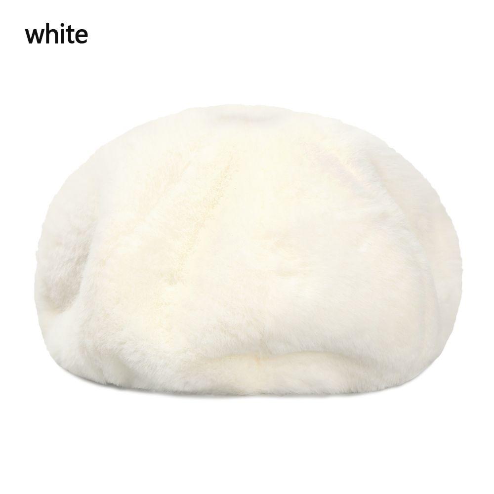 Fashion Plush Pure Color Vintage Ladies Beret Classic Female Bonnet