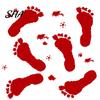 Moisture-proof Wall Sticker Halloween Blood Handprints/Footprints Stickers, Removable Decals, Spooky Waterproof Damage-free Decal Window DIY