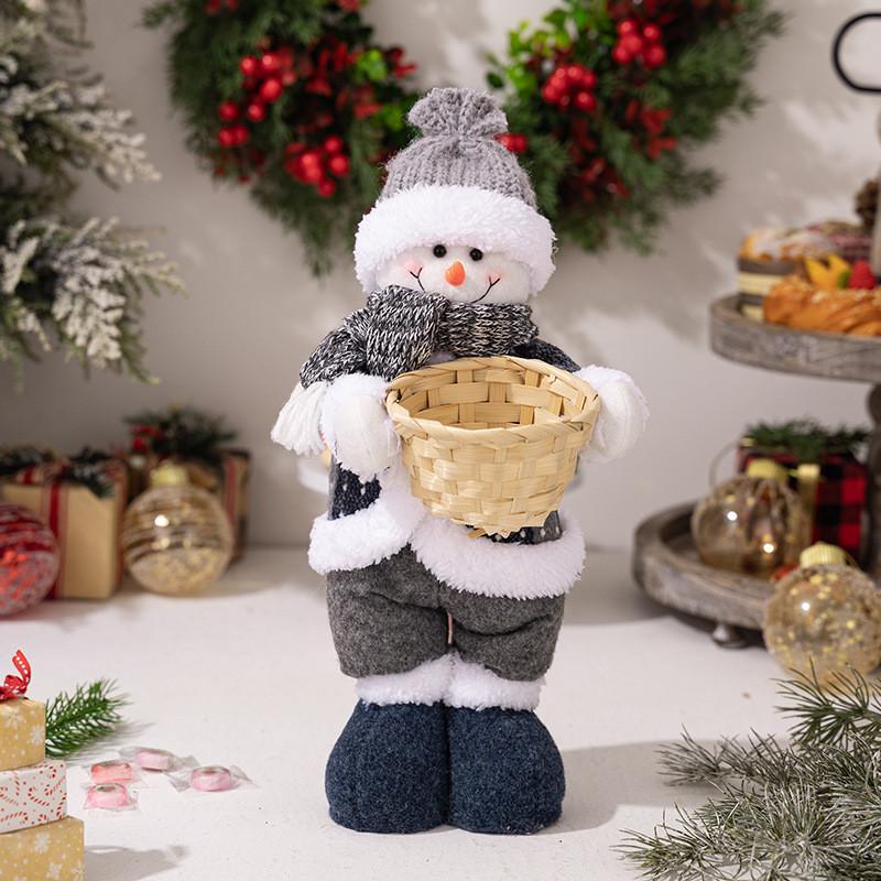 

Gray Christmas Playful Santa And Snowman Figurines Great For Holiday Gifts And Decor Gray Snowman Figure