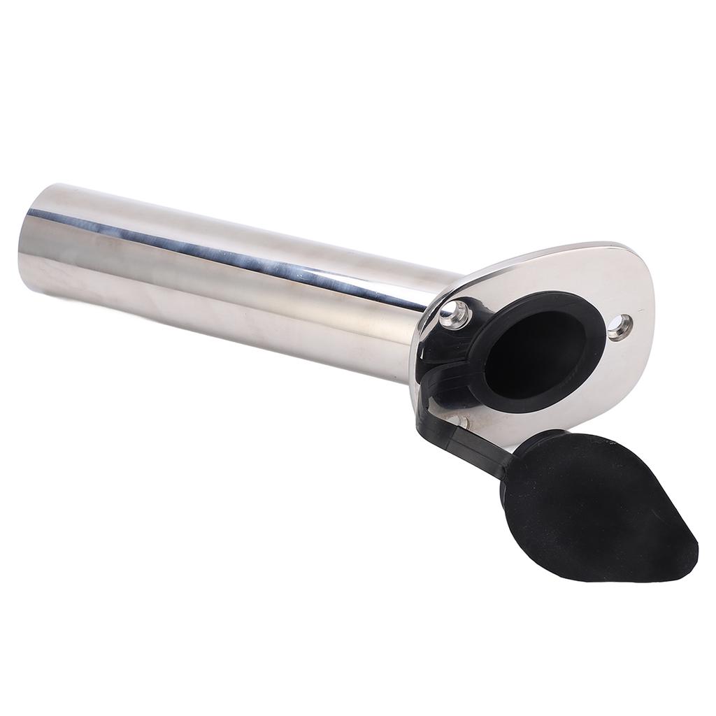Rod Holder Flush Mount Heavy Duty 316 Stainless Steel UV Resistant PVC Cap 15 Degrees  245mm