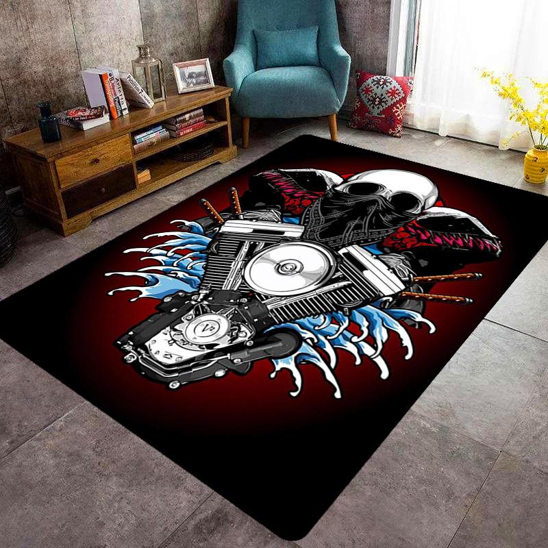 Skull Wings Engine Power carpet Suitable for all seasons printing Protective pad Office chair cushion Fashion