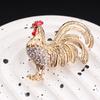 Zodiac Rooster Brooch Pin for Men and Women Chinese Zodiac Year Accessory Metal Animal Badge Lapel Pin
