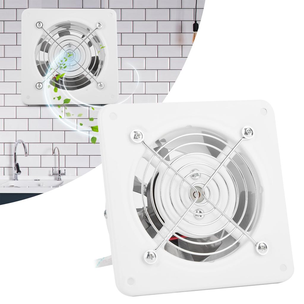 4 Inch 25W Exhaust Fan Low Noise Wall Mounted Exhaust Fan Home Bathroom Kitchen Garage Vent Ventilation
