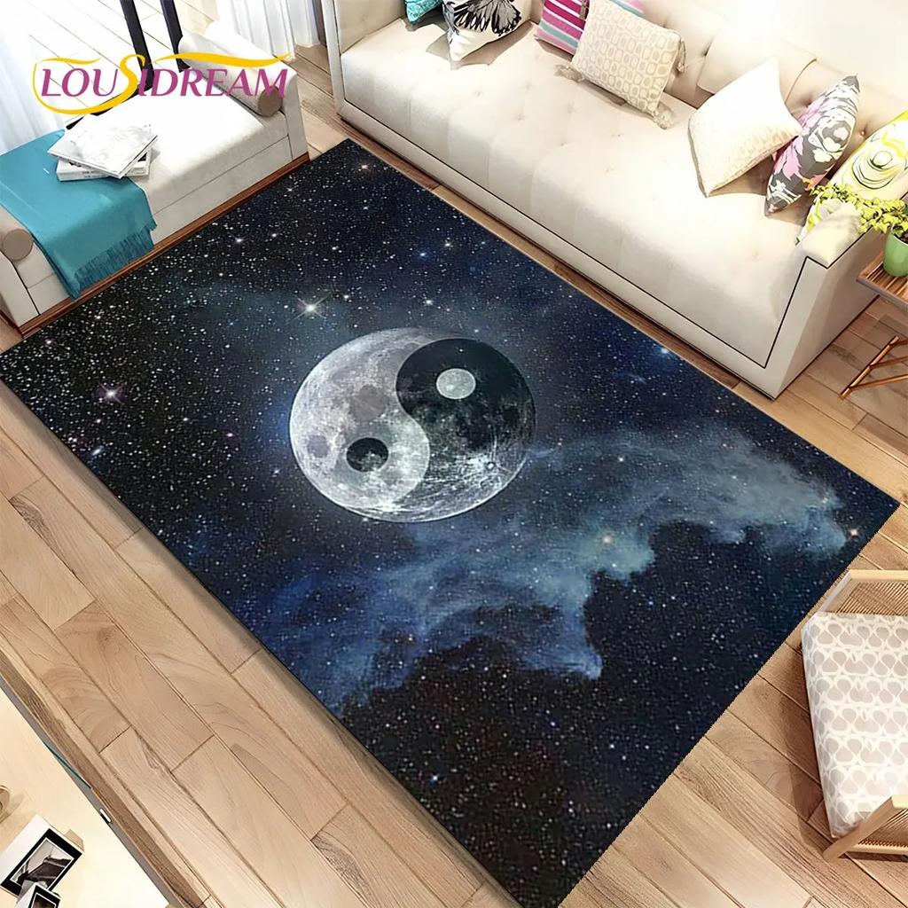 Chinese Tai Chi Bagua Yin Yang Area Rug,Carpet Rug for Home Living Room Children Bedroom Sofa Doormat Decor,Non-slip Floor Mat