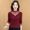 Chic Lace Mesh High Neck Long Sleeve Tummy-Concealing Top for Women