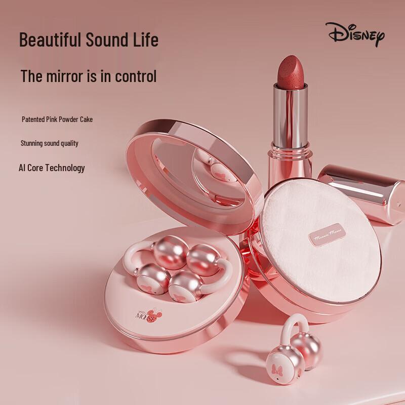 

Disney Minnie AI Translation Ear-Clip Earbuds with Makeup Mirror Case