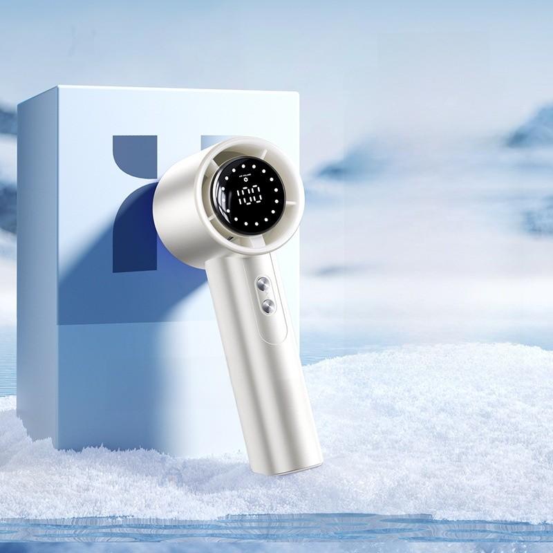 Handheld Turbo Mini Fan With Digital Display Rechargeable For Outdoor And Travel Use
