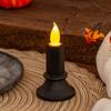 Simple Flameless Halloween Black LED Candle Simulated Warm Light Electronic Candle Lights Plastic LED Electronic Candle Party