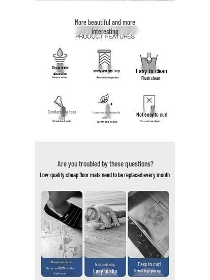 Cartoon Diatom Mud Bathroom Mat - Quick-Dry, Anti-Slip, Water-Absorbent Doormat.