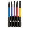 ANEX Color with Set of 5 ACTX5-65L Bits, Hexalobular, Single-Head, 65mm, Storage, (T10/15/20/25/30)