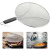 Grease Splatter Guard Stainless Steel Fine Mesh Screen with Easy-Grip Handles Blocks Oil Stains Splash Resistant Cooking Tool