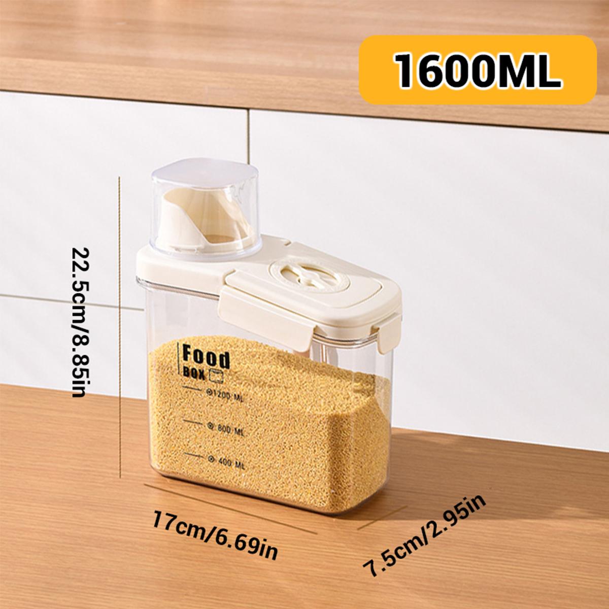 2800ML Kitchen timing storage jar, hand-held sealed miscellaneous grain jar with measuring cup buckle, moisture-proof sealed jar