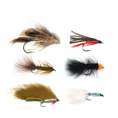 Wifreo 6PCS Trout Fly Fishing Flies Streamer Fly Muddler Egg Leech Peacock Zonkers Deceiver Minnow Shrimp Artificial Lure Bait