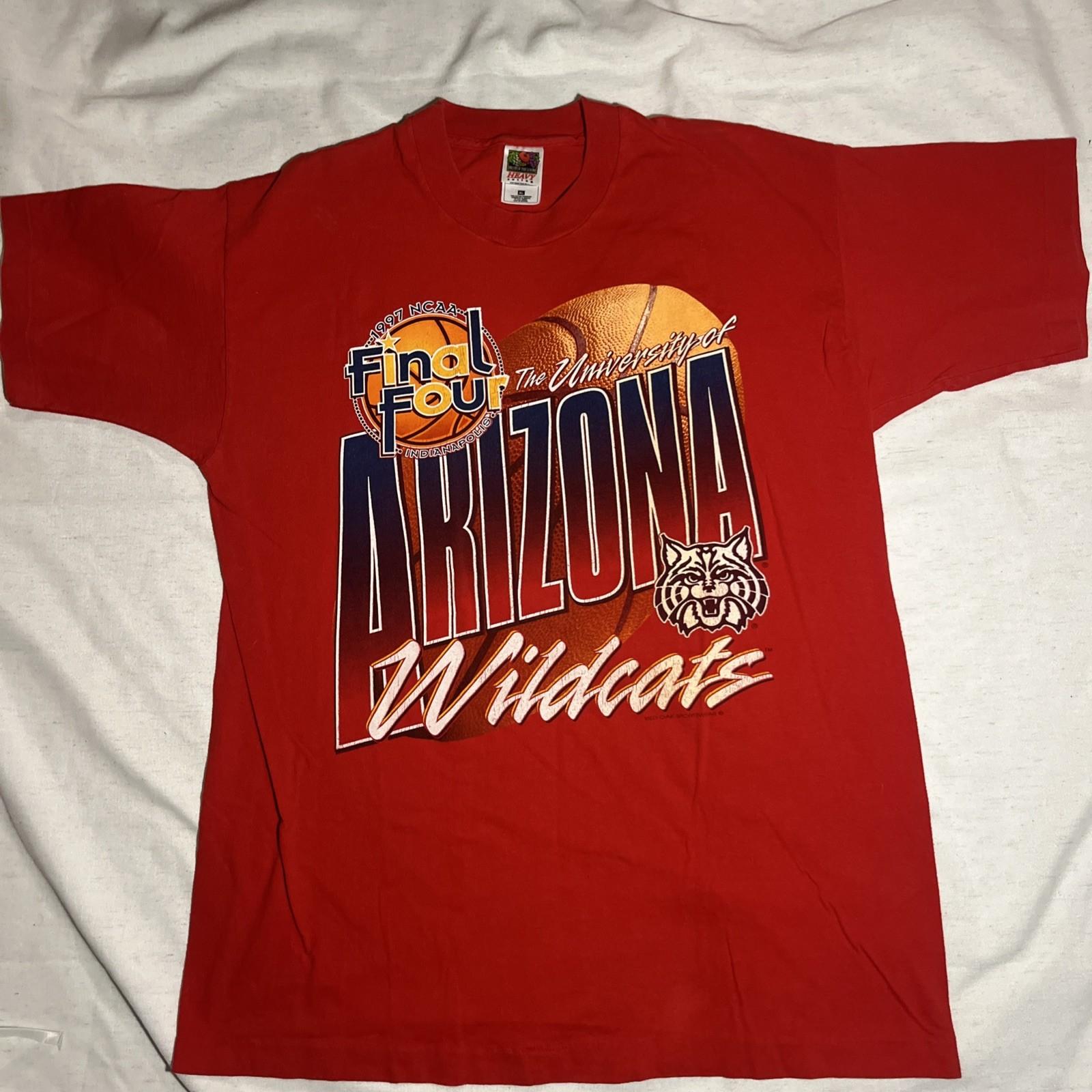 Vintage Arizona Wildcats T-Shirt Men’s XL Red 1997 NCAA Basketball Final Four Unisex T-Shirt XXXXL
