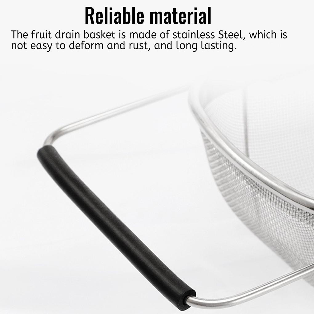 Ausziehbarer Küchenabtropfkorb Edelstahl Obst Gemüse Sieb Behälter Essbar Hotel Café Reinigung Abtropfsieb