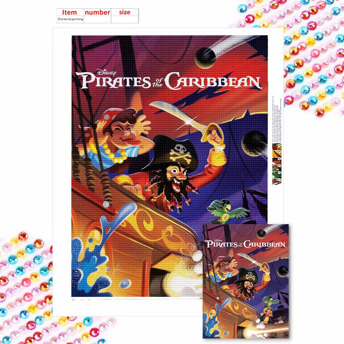 

5D Diy Diamond Painting Damn Pirates Full Drill Rhinestones Mosaic Embroidery Handmade Products Home Decor Gift Round 20x30cm