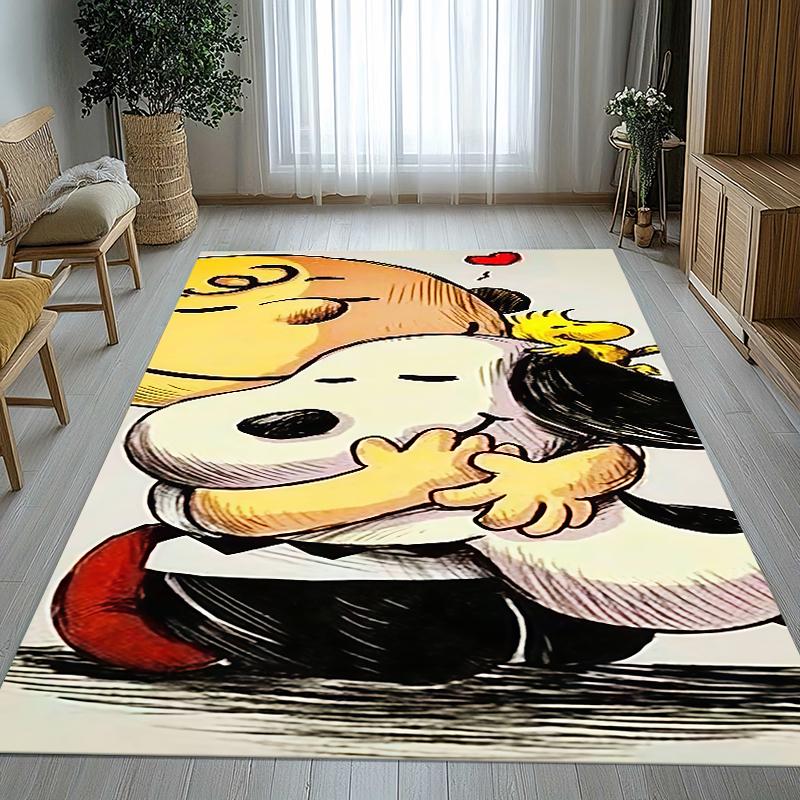 Tappeto Area Antiscivolo Cartoon Cane Snoopy Carino per Soggiorno, Morbido Tappeto per Camera da Letto, Stanza dei Giochi dei Bambini, Divano, Decorazione per la Casa, Zerbino, Regalo