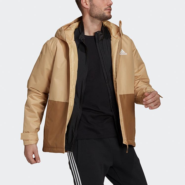 Adidas Bsc St Hooded Logo Sports Jacket Men Jackets Cardboard-Yellow GN3242