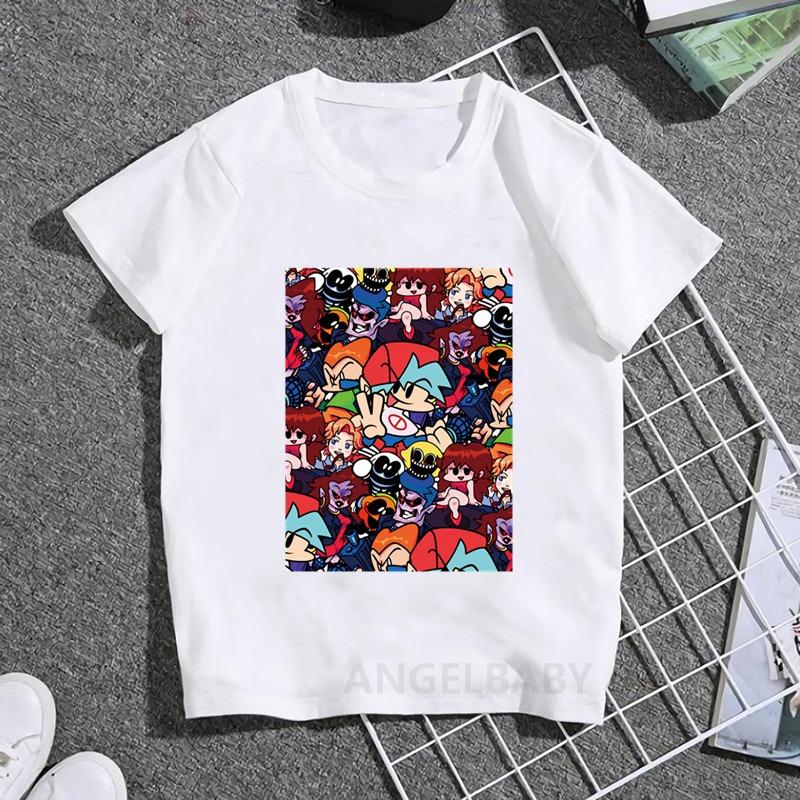 Hot Game Friday Night Funkin Cartoon Kids T Shirt Girls Summer Fashion Tops Baby Boys Clothes Children Short Sleeve T-shirt