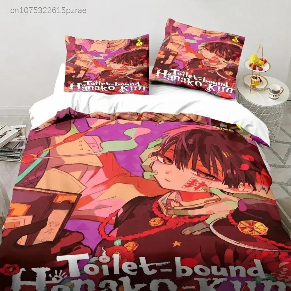Anime Toilet-Bound Hanako-kun Bedding Set Printed Bed Set With Pillowcase Bed Duvet Cover Soft Queen King Size Bedclothes Home