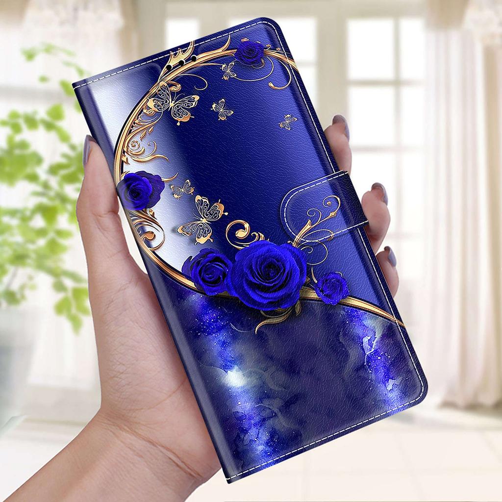 Carteira de couro PU borboleta dourada rosa azul com moldura para foto capa para iPhone Samsung Huawei Honor Xiaomi Redmi Oppo Sony Motorola Nokia Google