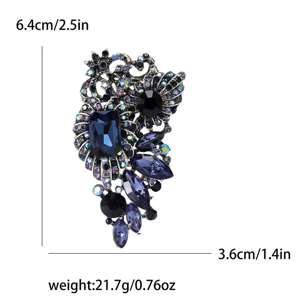 High-End Retro Brooch, Ancient Gold Colored Diamond Alloy Brooch, Diamond-Encrusted Brooch Pin Buckle Accessories