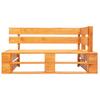 Outdoor Corner Bench Pallet Style Wood Honey Brown