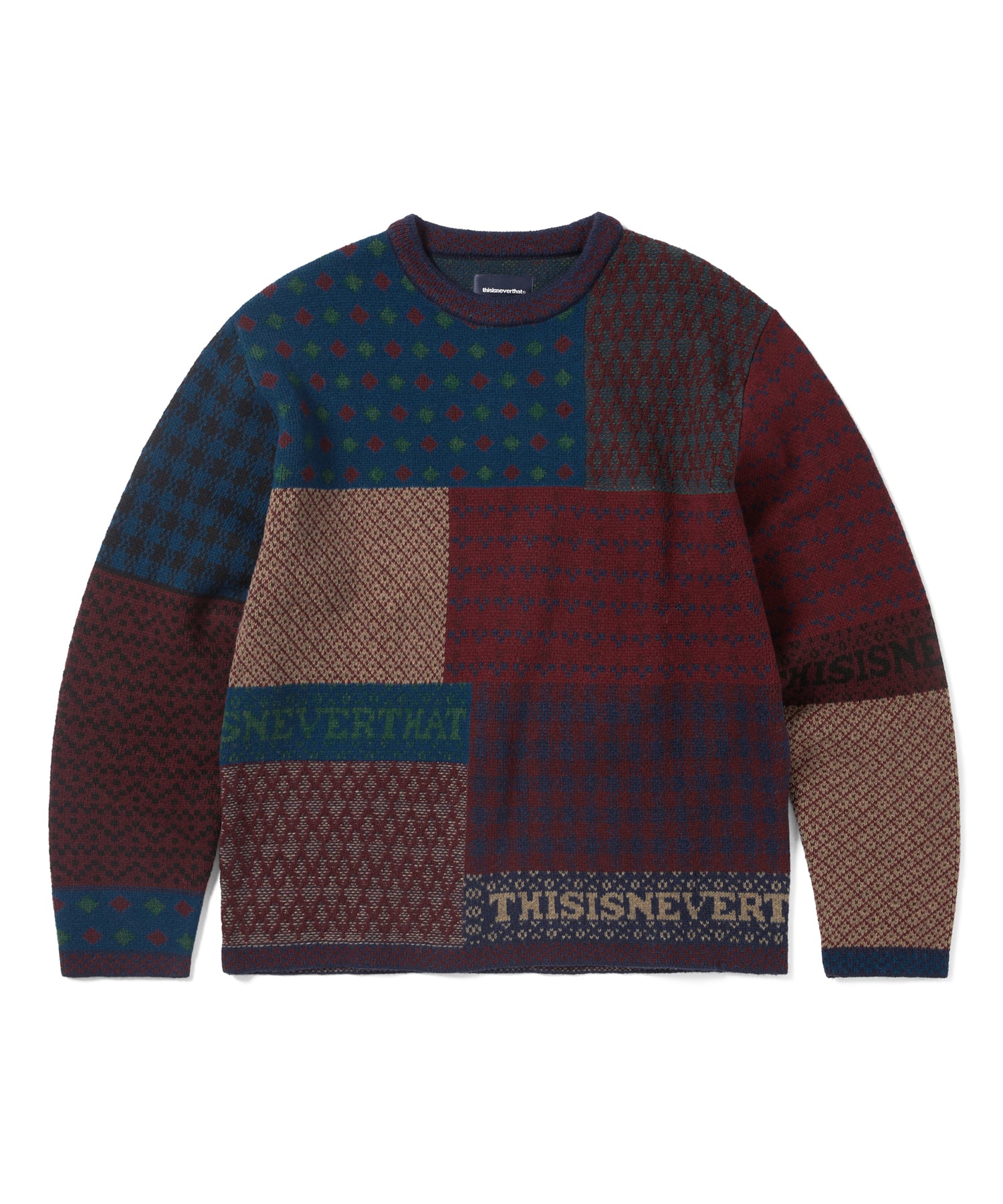 This Is Never That Block Knit L/S Top Multi S