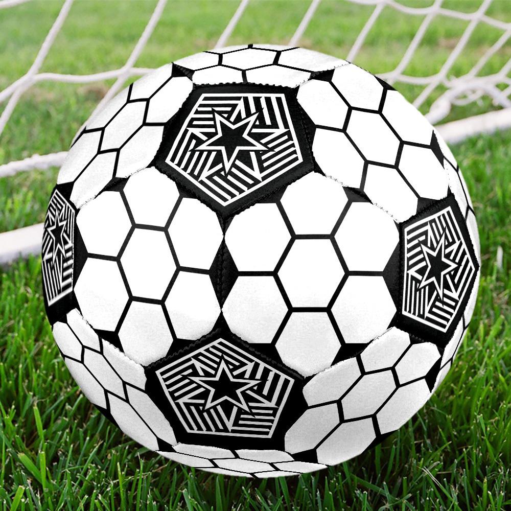 Hexagonal Star Within Pentagon Patterned Soccer Ball Suitable For Outdoor Training And Recreational Playparkbeach Football Durable A Great Gift For