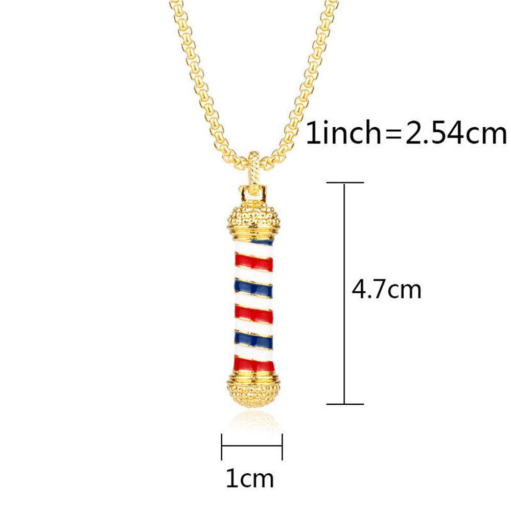 New Retro Fashion Barbers Rotating Light Barber Shop Necklace Jewelry Pendant Chain