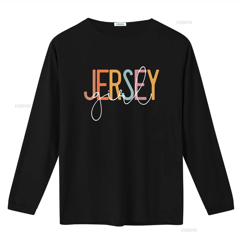 Jersey Girl Proud New Woman T Shirt vintage Washed Breathable Top For Everyday Wear Stretched homme Stylish fashion