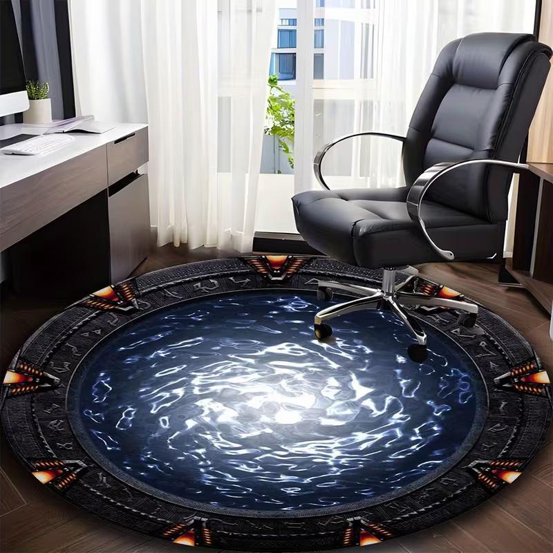 Galaxy-Inspired Round Rug Soft Non-Slip Floor Mat for Living Room Bedroom or Nursery Cozy Sci-Fi Themed Decor 80X80CM