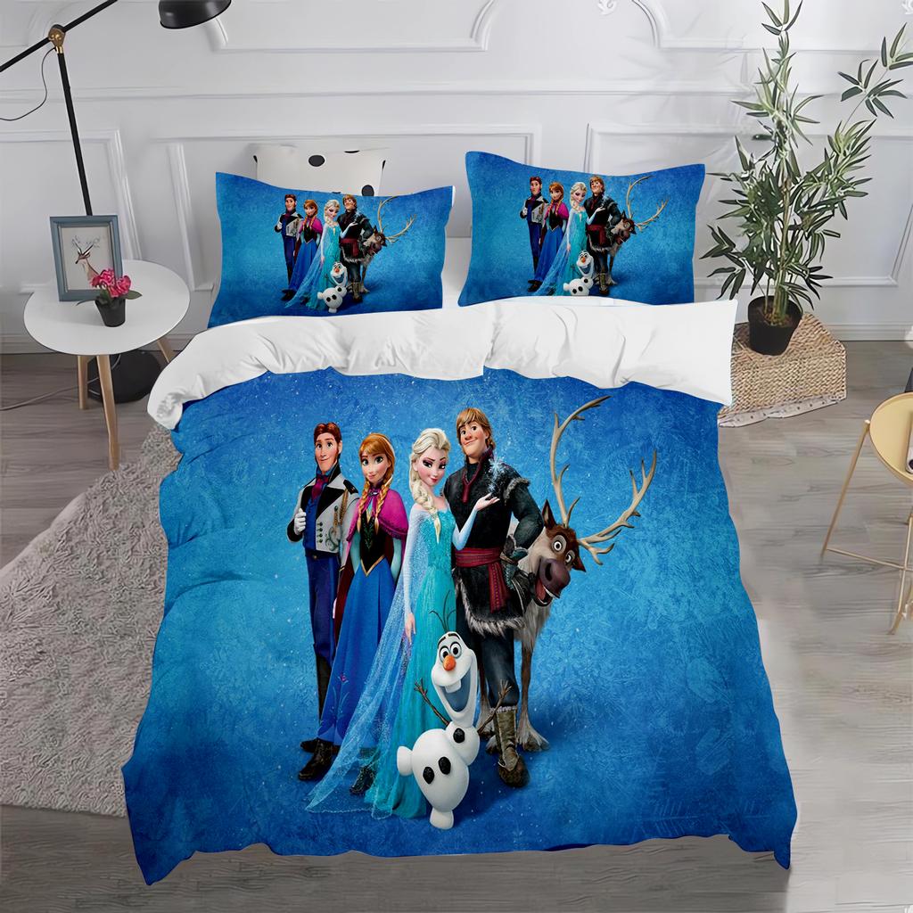 Frozen Cartoon Quilt Cover Cute Printed Comforter 100% Polyester Bedding Anime Duvet Twin Size Children Gift Various Sizes