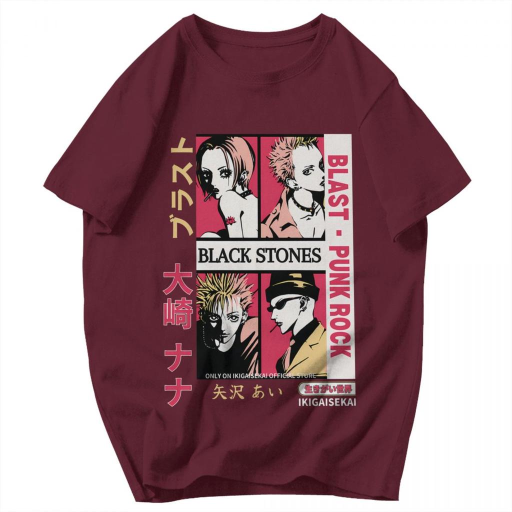 Men T Shirt Japanese Anime Black Stones Nana Osaki Retro Gifts Y2K Graphic Anime Unisex Tops T Shirts