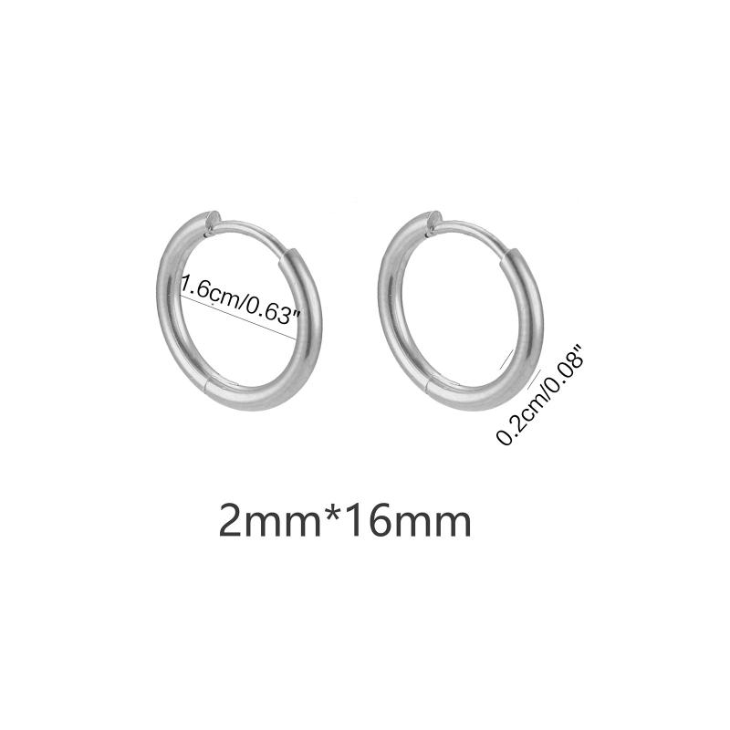10Pcs Stainless Steel Hoop Earring Women Earring Men Punk Hiphop Gifts Fashion Jewelry Gift Piercing Earring