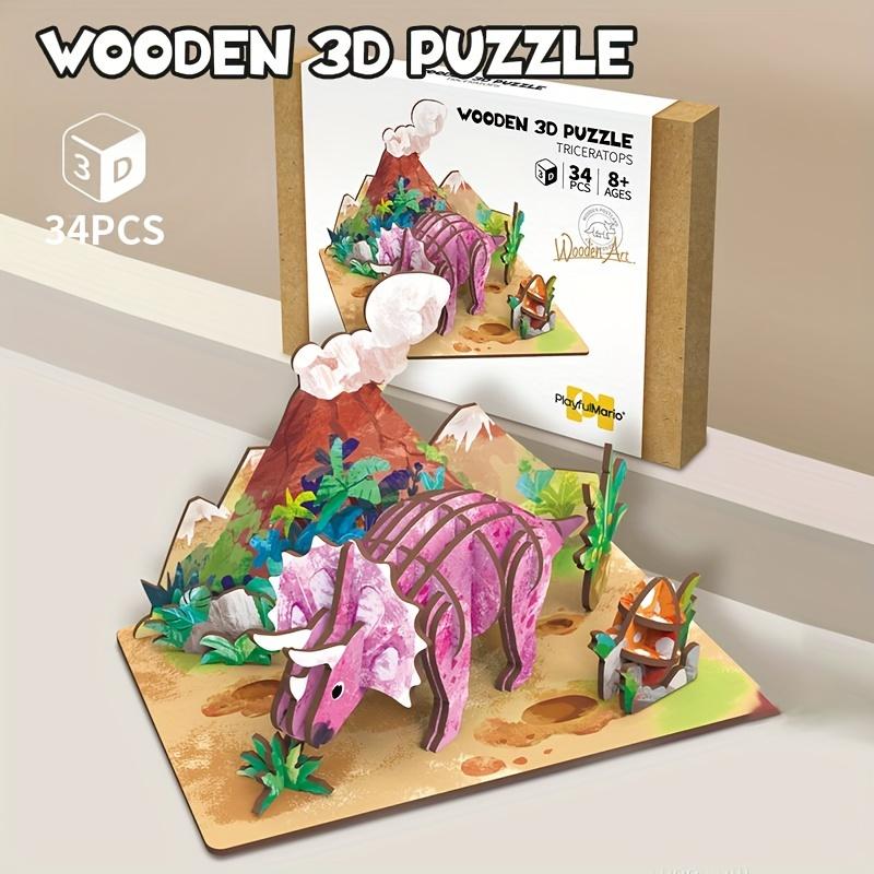 Creative 3D Wooden Puzzle Animal Model, DIY Assembly, Kids Educational Gift