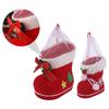 2Pcs Christmas Candy Holder Boot Shape Reusable Gift Box Large Small Kids Candy Shoes Holiday Decoration Festive Party Supplies