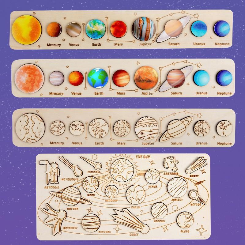 Acht Planeten Universum Galaxy Puzzle Matching Board Bausteine kognitive frühe Bildung Spielzeug