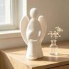 Light Luxury Soft Furnishings 3D Printed Angel Figurine, Abstract with Kid Statue, Minimalist Sculpture, Desktop Decorations for Study Modern