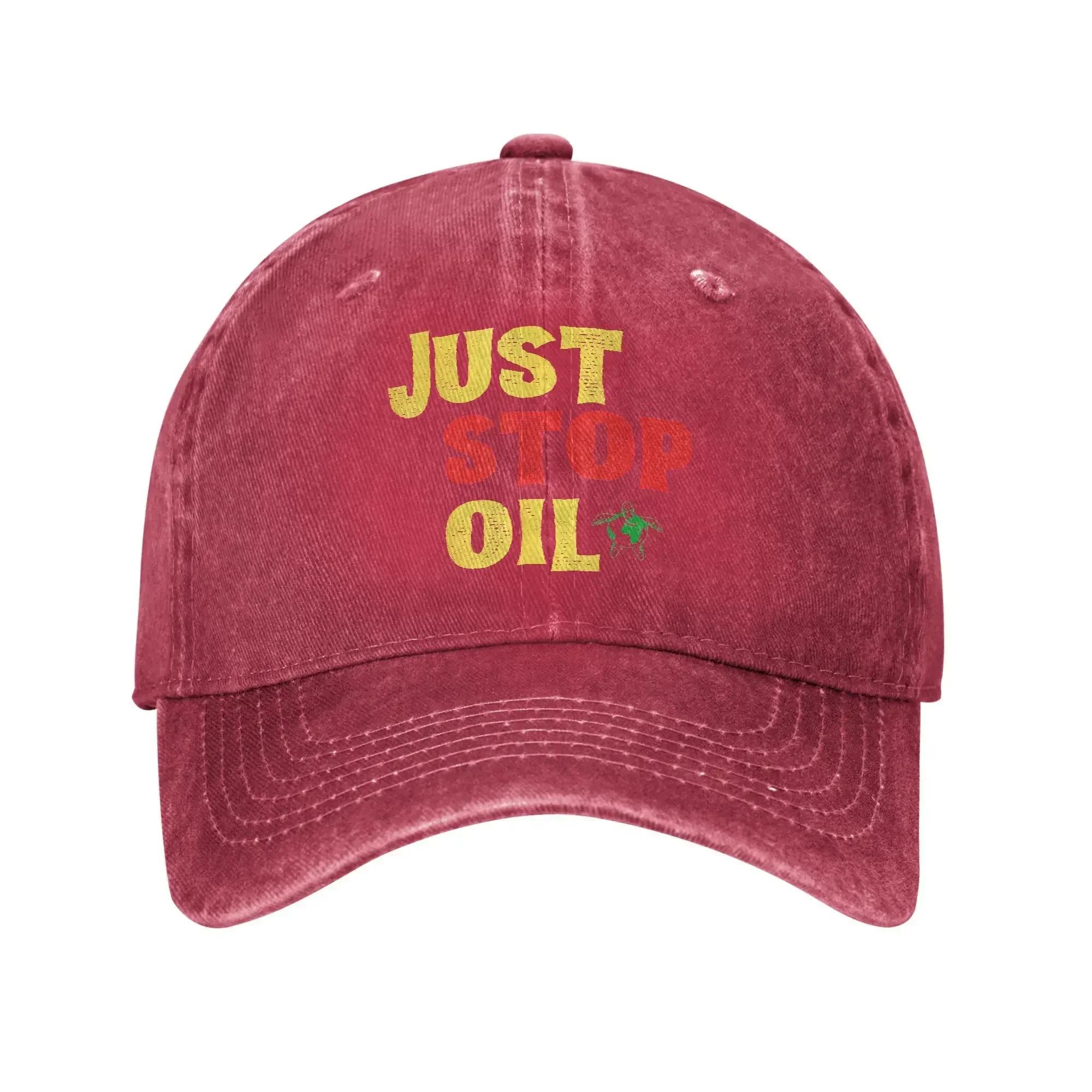 Just Stop Oil Save the Earth Day Sun Baseball Cap EnvironUnisextalism Couple Washed Trucker Hat Dropshipping Sport Baseball Caps One Size