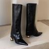Designer Women Boots Fashion Pointed High-Heeled Leather Boots Temperament Slim Knee-high Boot High-Tube Knight Boots for Women