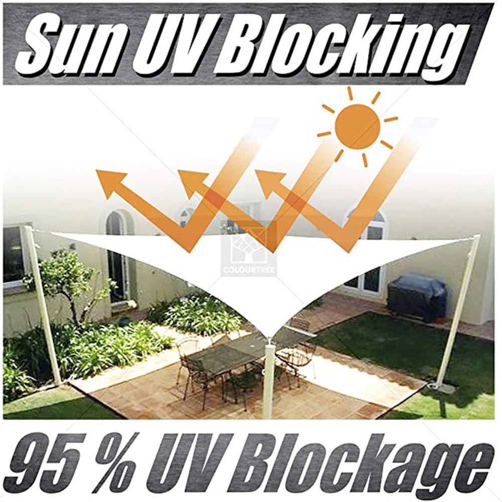 Weather Resistant Shade Sail Awning 2.5*3cm Rectangle Canopy 185 GSM High-density Polyethylene Easy Installation