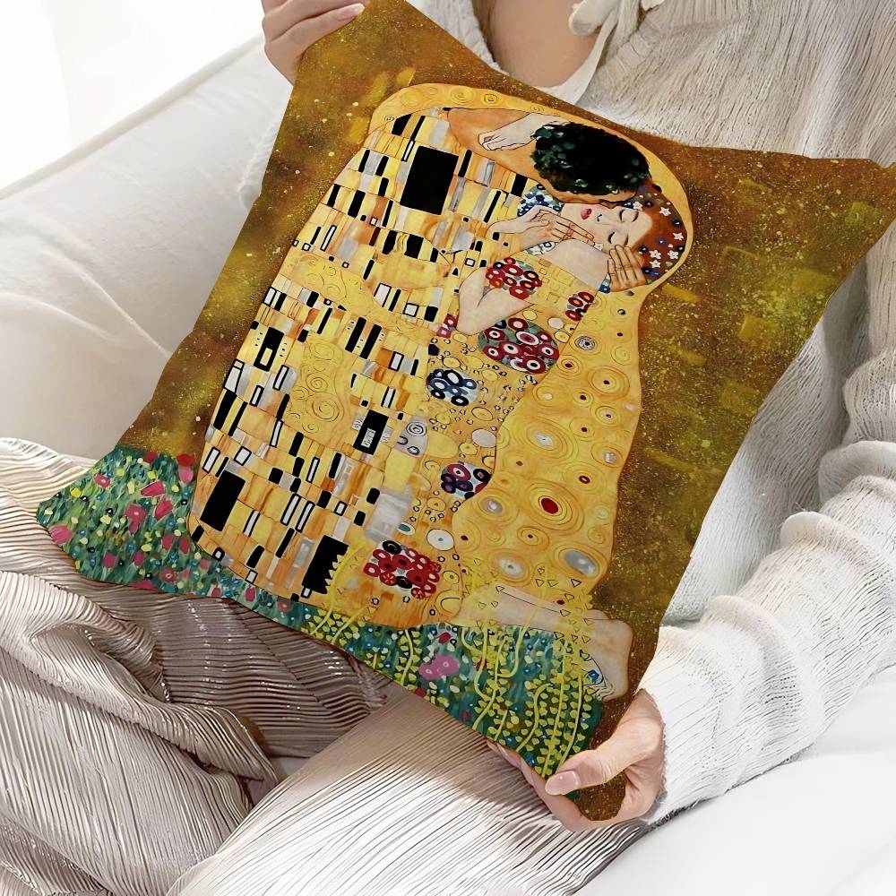 Artist Gustav Klimt Classic Collection Pillow Anime Pillow Sofa Bed Head Pillow Cover Cushion Cover 45x45 Cm Fashion