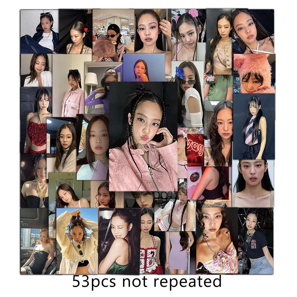 53 BLACKPINK Photocards: Jennie, Kim Ji-soo Graffiti-Style Stickers for Phone or Suitcase Decoration