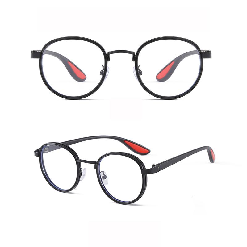 Dual Circle Retro Round Frame Reading Glasses Anti Blue Light Simple Elegant Eyewear for Middle-Aged Elderly