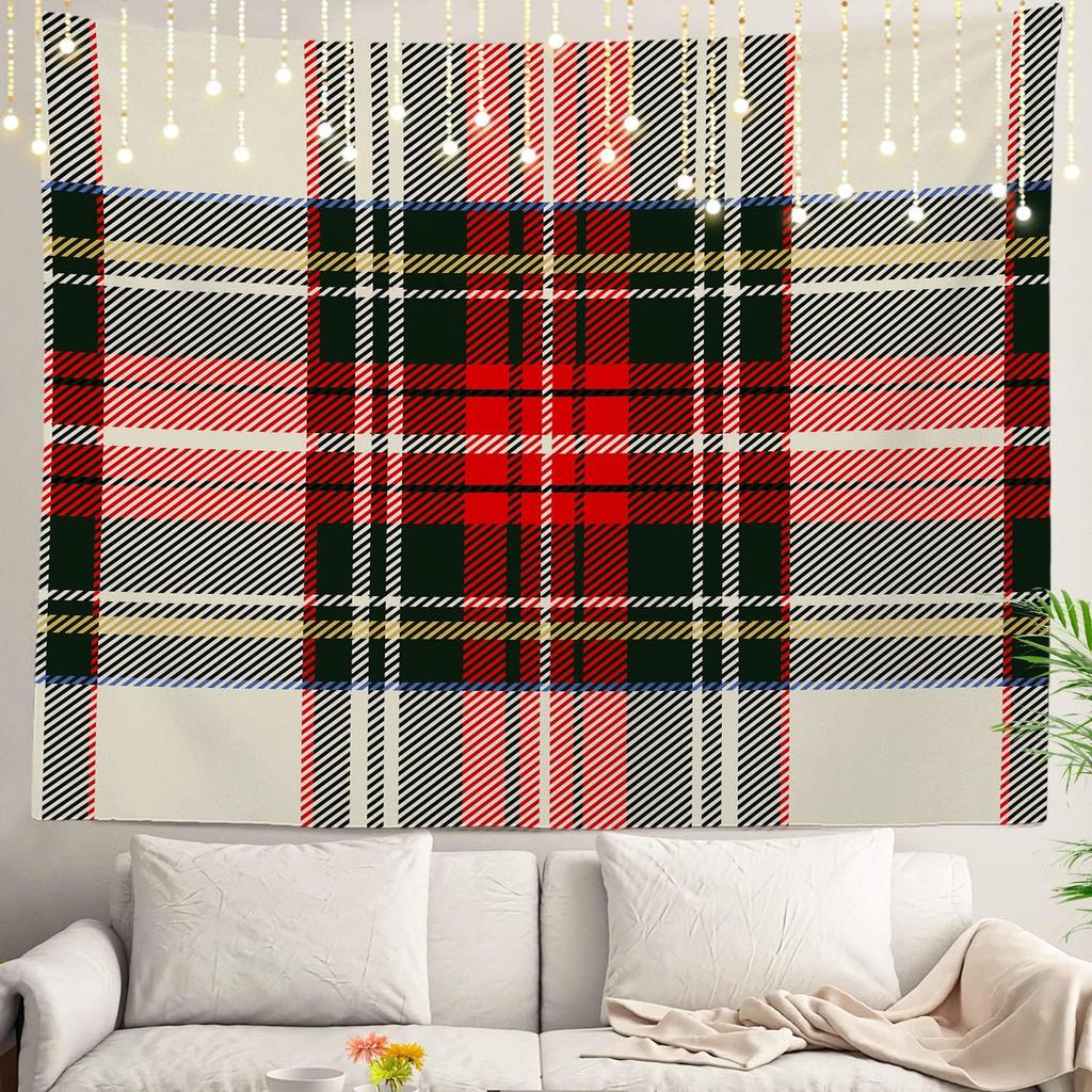 Christmas Wall Tapestry, Tree Wall Hanging Large Tapestry Decoration Polyester Fiber White Hem Around for Dorm Room Bedroom