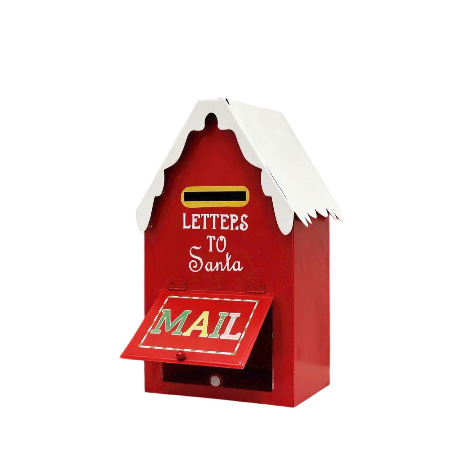 

Рождественский почтовый ящик в виде кованого железного домика, Рождественская мебель и садовые украшения One Size красный
