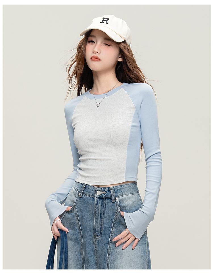 [Camiseta de chica picante estilo americano de color contrastante]