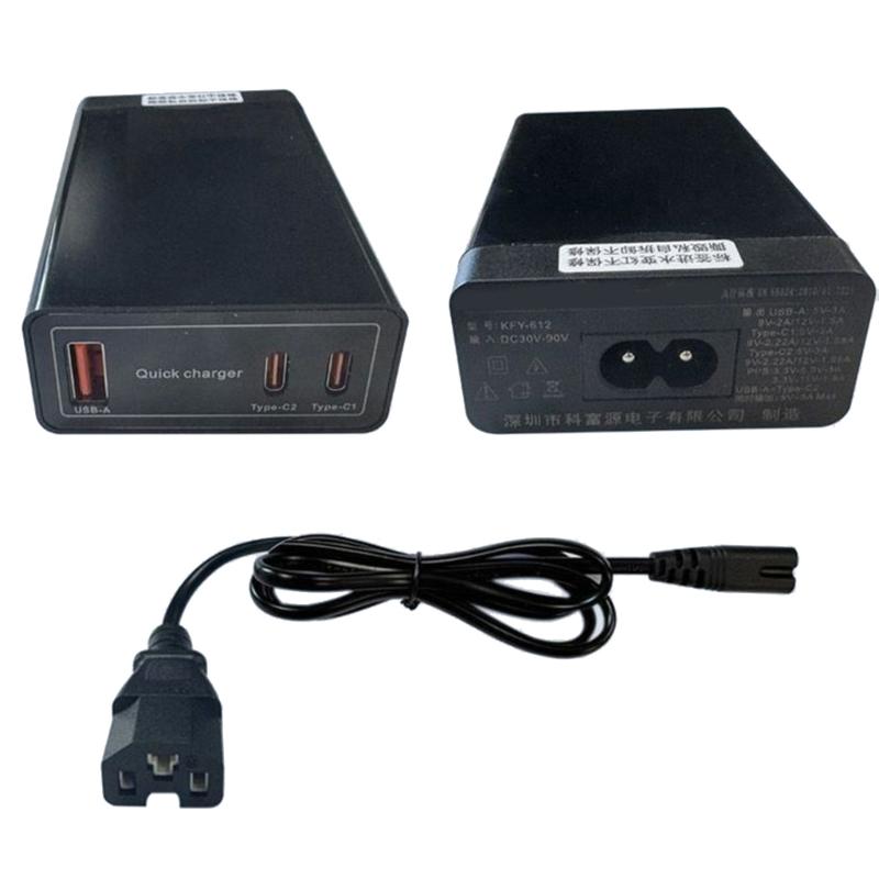 Fast Speed USB And Type C 3 Port Charger For 36V 48V 60V 72V 84V Electric Bicycles With Overloads Protections